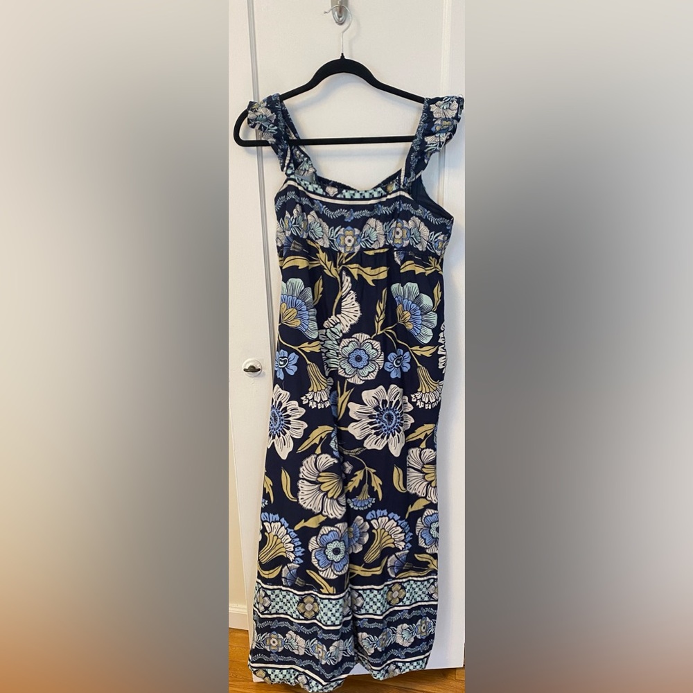 Free People Navy Floral Jumpsuit